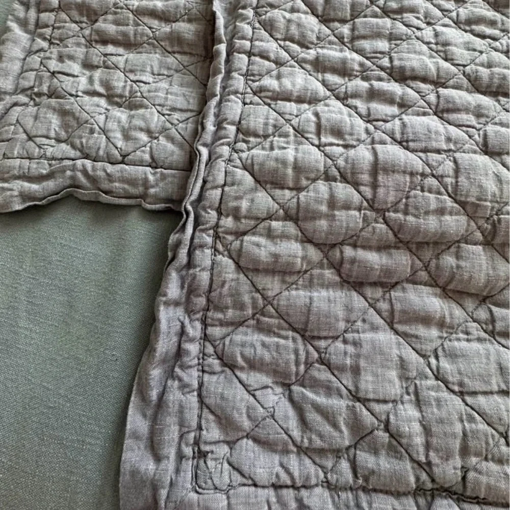 Pottery Barn Belgian Flax Linen Euro Sham in Flagstone